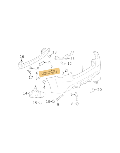 Find My Car Part rear bumper retainer diagram for Toyota 86 and Subaru BRZ ZN6 ZC6 2012-2021