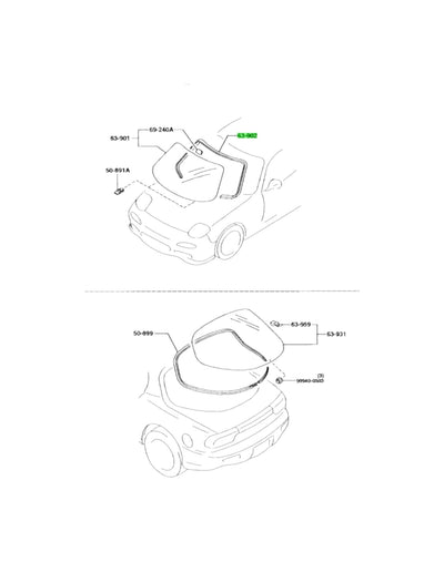 RX7 FD Front Windscreen Behind Rubber (New) (Genuine)