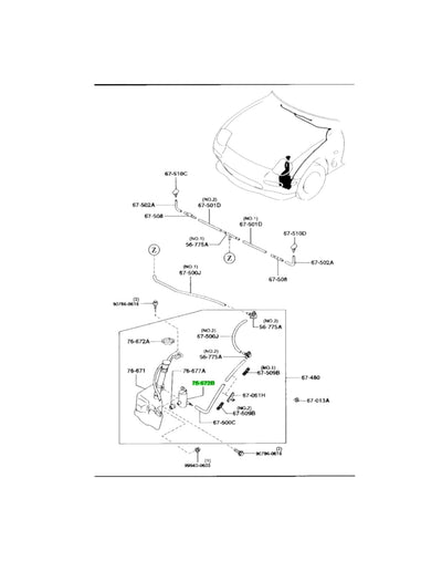 RX7 FD Front Wiper/Washer Bottle Pump (New) (Genuine)