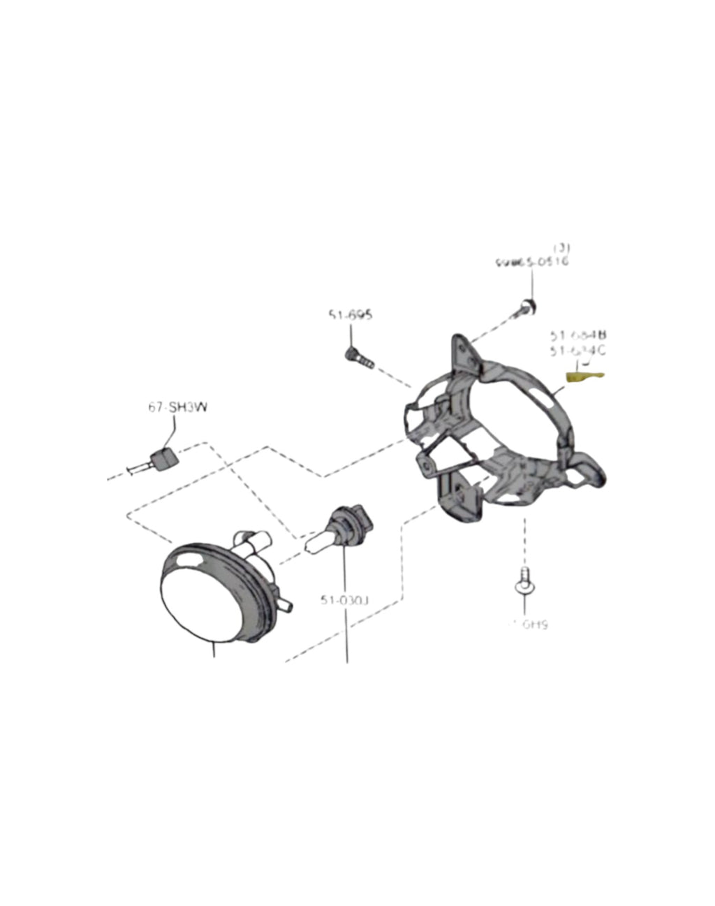 Mazda 2/Demio 14-20 L/F Foglight Bracket (New) (Genuine)