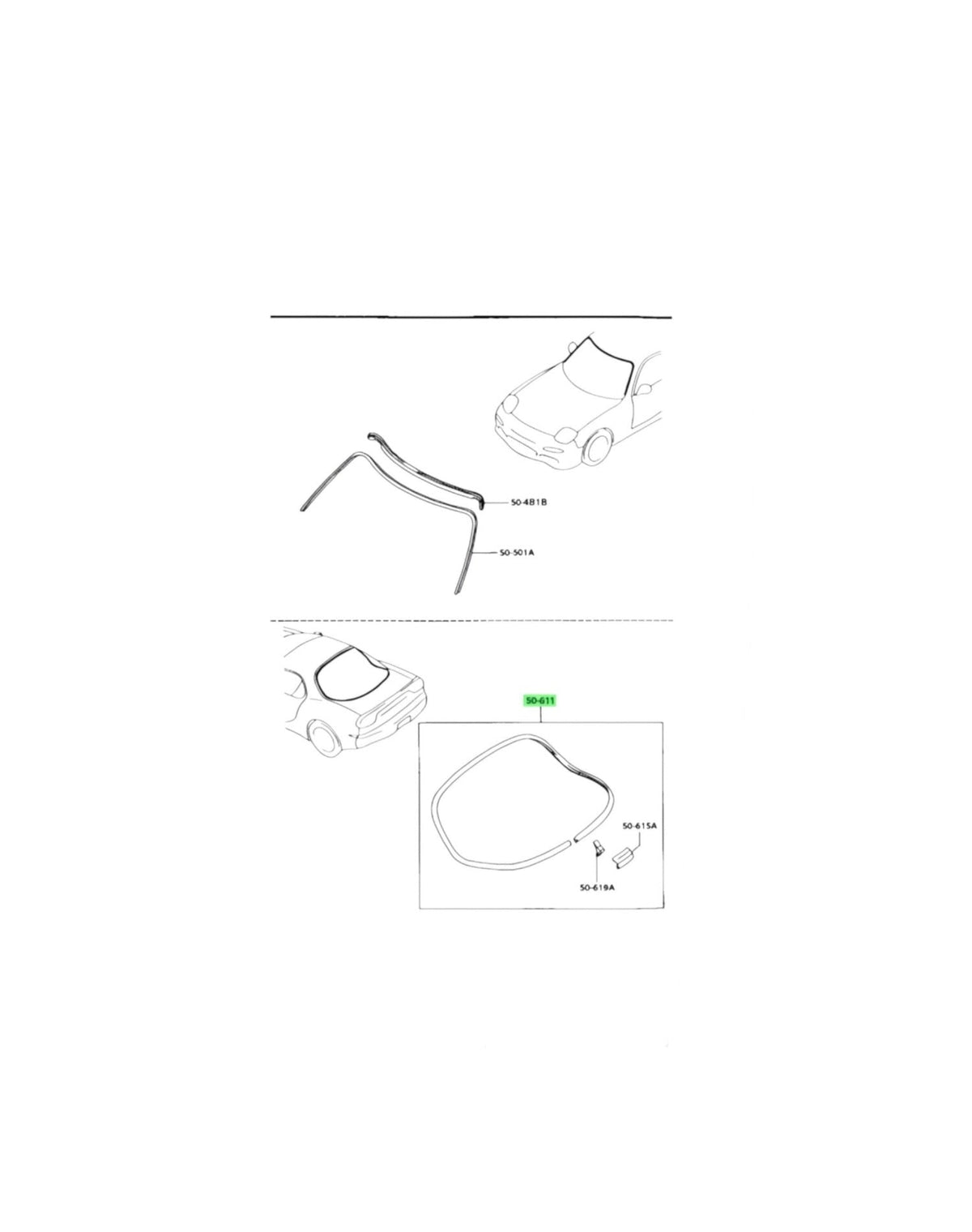 RX7 FD Rear Outer Windscreen Molding (New) (Genuine)
