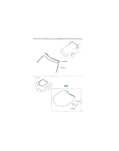 RX7 FD Rear Outer Windscreen Molding (New) (Genuine)