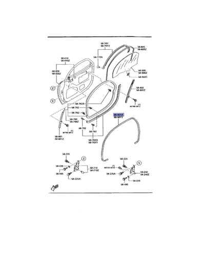 RX7 FD Body Door Seal (On Body) (New) (Genuine)