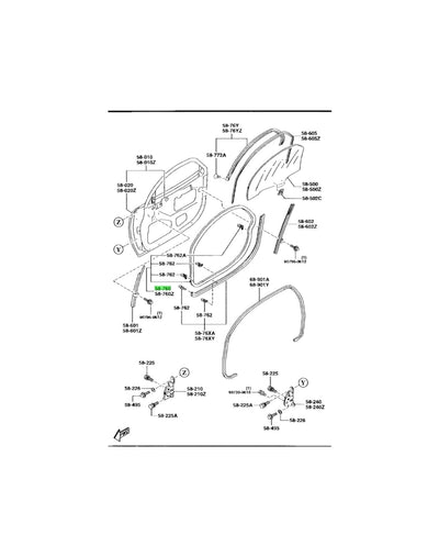 RX7 FD Front Door Seal (New) (Genuine)